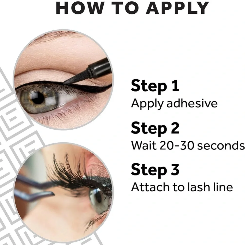 EYLURE LINE AND LASH W/ADHESIVE PEN AND FAUX MINK WISPY LASHES KIT NEW - Picture 4 of 5